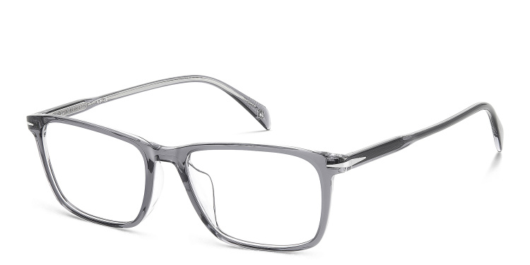 Shop DAVID BECKHAM Timeless Icons Rectangle Eyeglasses in Grey online.