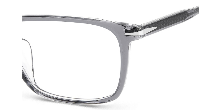 Shop DAVID BECKHAM Timeless Icons Rectangle Eyeglasses in Grey online.