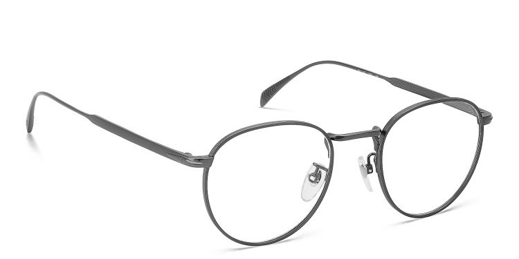 Shop DAVID BECKHAM Timeless Icons Panthos Eyeglasses in Black online.