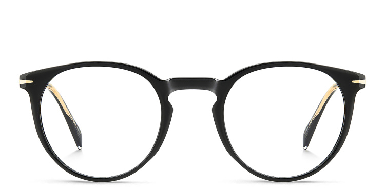 Shop DAVID BECKHAM Timeless Icons Panthos Eyeglasses in Black online.