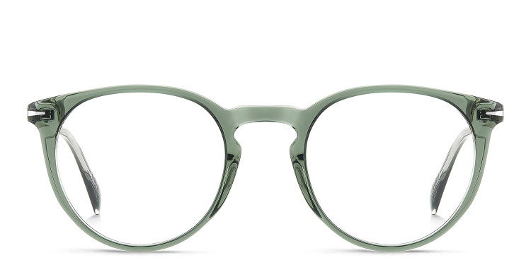 Shop DAVID BECKHAM Timeless Icons Panthos Eyeglasses in Green online.
