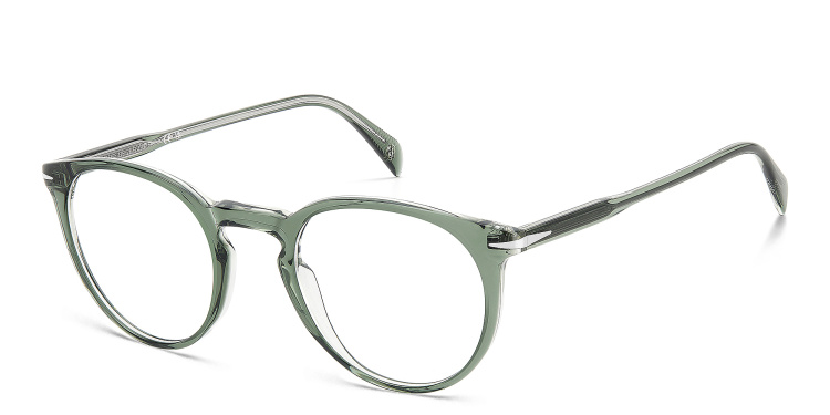 Shop DAVID BECKHAM Timeless Icons Panthos Eyeglasses in Green online.