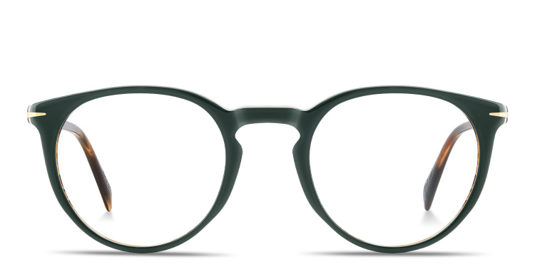 Shop DAVID BECKHAM Talisman Panthos Eyeglasses in Green online.