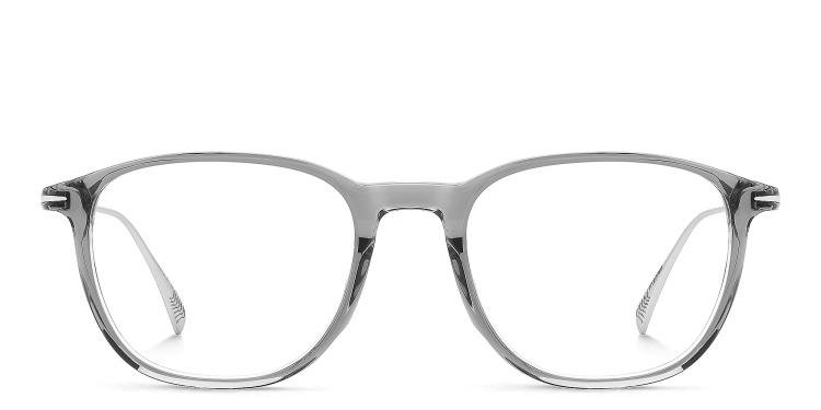 Shop DAVID BECKHAM Timeless Icons Square Eyeglasses in Grey online.