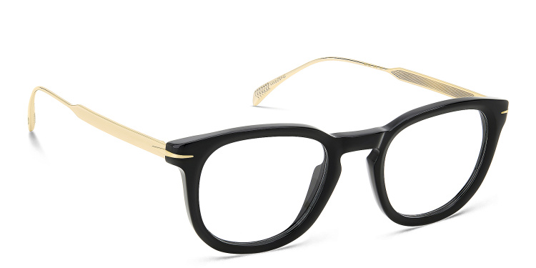 Shop DAVID BECKHAM Style Pioneer Square Eyeglasses in Gold online.