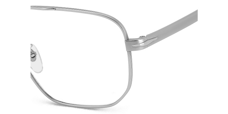 Shop DAVID BECKHAM Style Pioneer Wide Rectangle Eyeglasses in Silver online.