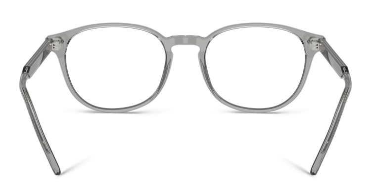 Shop GIORGIO ARMANI Logo Panthos Eyeglasses in Grey online.