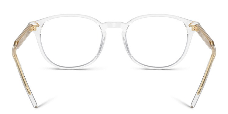 Shop GIORGIO ARMANI Logo Panthos Eyeglasses in Clear online.