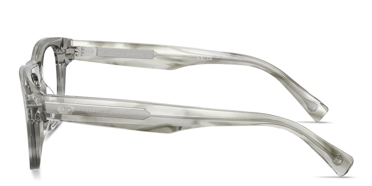 تسوق نظارات طبية آيكونيك ميريديان بإطار مستطيل برونيلو كوتشينيلي بلون رمادي أونلاين.