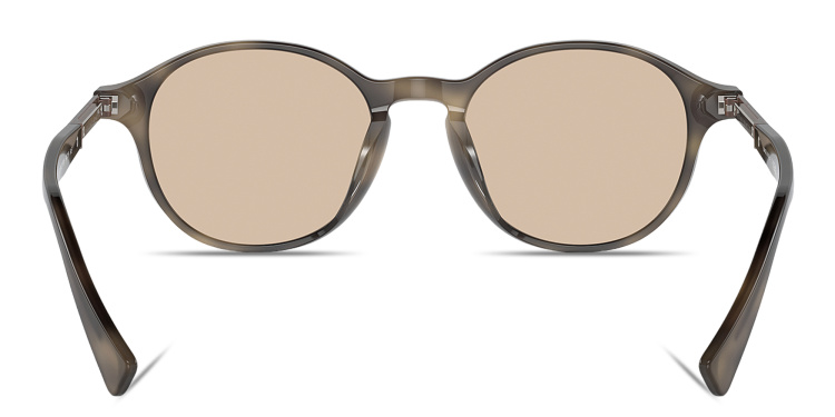 Shop BRUNELLO CUCINELLI Logo Unisex Round Eyeglasses in Havana online.