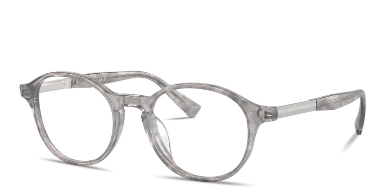 Shop BRUNELLO CUCINELLI Logo Unisex Round Eyeglasses in Grey online.