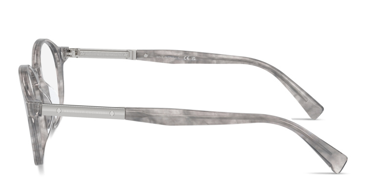 Shop BRUNELLO CUCINELLI Logo Unisex Round Eyeglasses in Grey online.