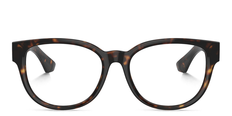 Shop BURBERRY Logo Panthos Eyeglasses in Havana online.