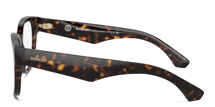 Shop BURBERRY Logo Panthos Eyeglasses in Havana online.