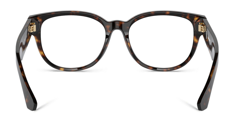 Shop BURBERRY Logo Panthos Eyeglasses in Havana online.