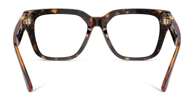 Shop BURBERRY TB Motif Square Eyeglasses in Havana online.