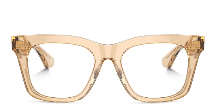 تسوق نظارات طبية مربّعة بشعار العلامة بربري بلون بني أونلاين.