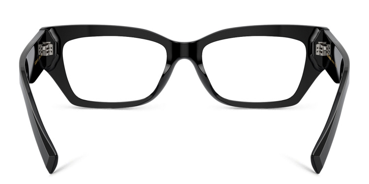 Shop Dolce & Gabbana Logo Rectangle Eyeglasses in Black online.