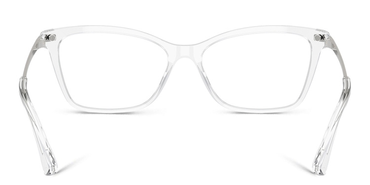 Shop Dolce & Gabbana Logo Rectangle Eyeglasses in Clear online.