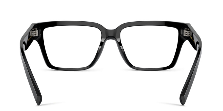 Shop Dolce & Gabbana Logo Wide Square Eyeglasses in Black online.