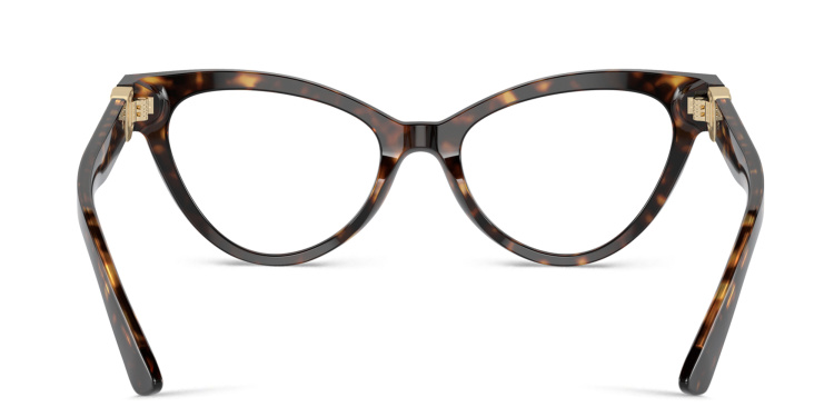 Shop Dolce & Gabbana DG Logo Cat-Eye Eyeglasses in Havana online.