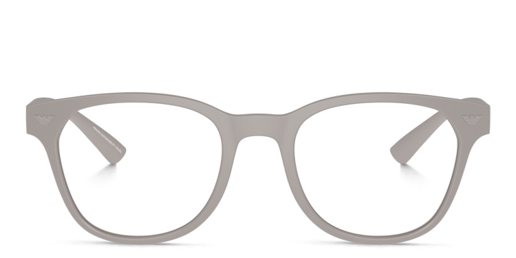 Shop Emporio Armani Logo Panthos Eyeglasses in Grey online.