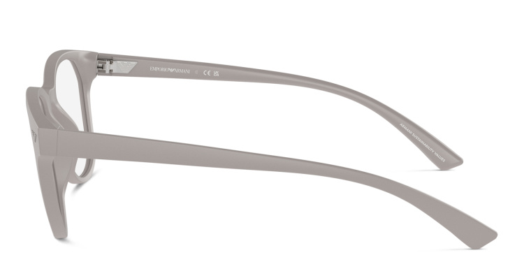 Shop Emporio Armani Logo Panthos Eyeglasses in Grey online.