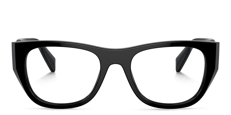 تسوق نظارات طبية غير منتظمة بشعار العلامة برادا بلون أسود أونلاين.
