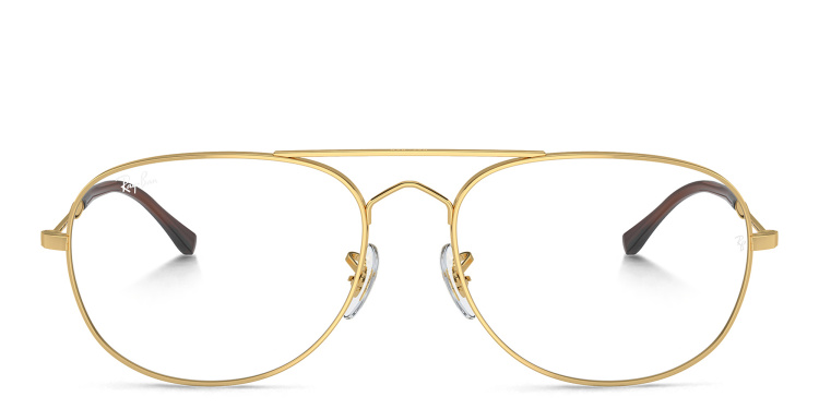 Shop Ray-Ban Bain Bridge Optics Unisex Wide Pilot Eyeglasses in Gold online.