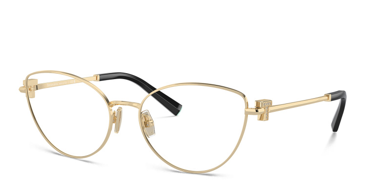 Shop TIFFANY T Motif Cat-Eye Eyeglasses in Gold online.