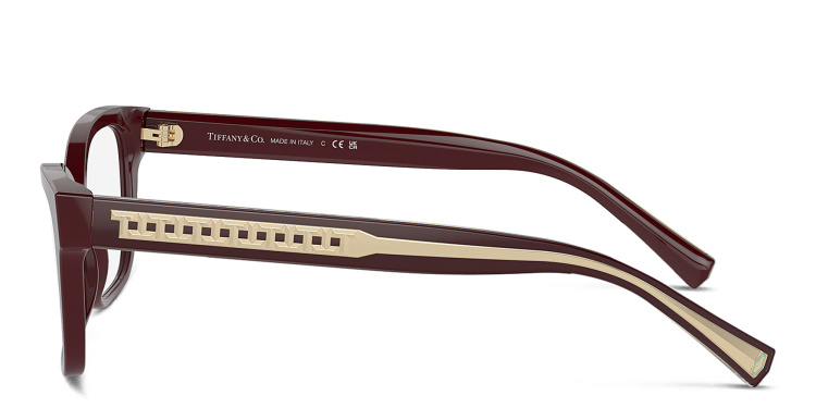 Shop TIFFANY T True Butterfly Eyeglasses in Burgundy online.