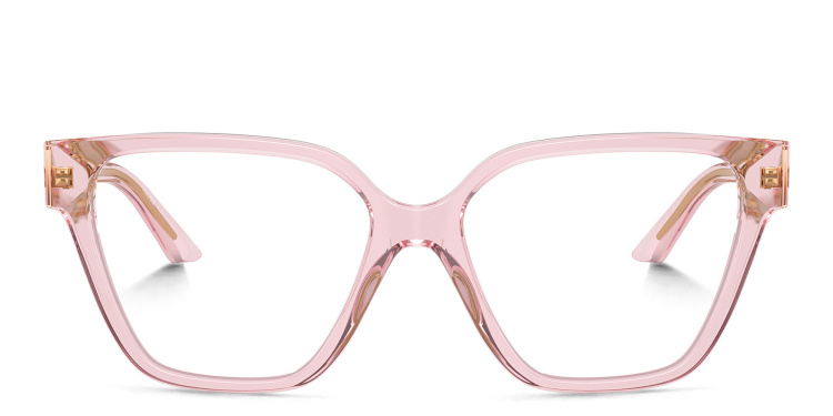 Shop VERSACE Medusa Irregular Eyeglasses in Pink online.