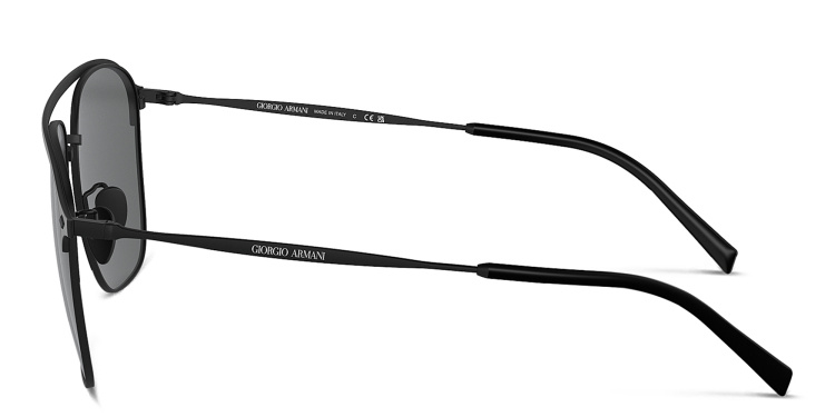 Shop GIORGIO ARMANI Logo Square Sunglasses in Black online.