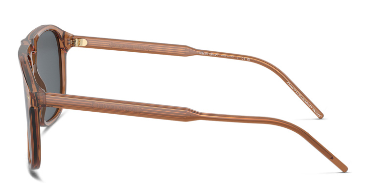 Shop GIORGIO ARMANI Logo Square Sunglasses in Brown online.