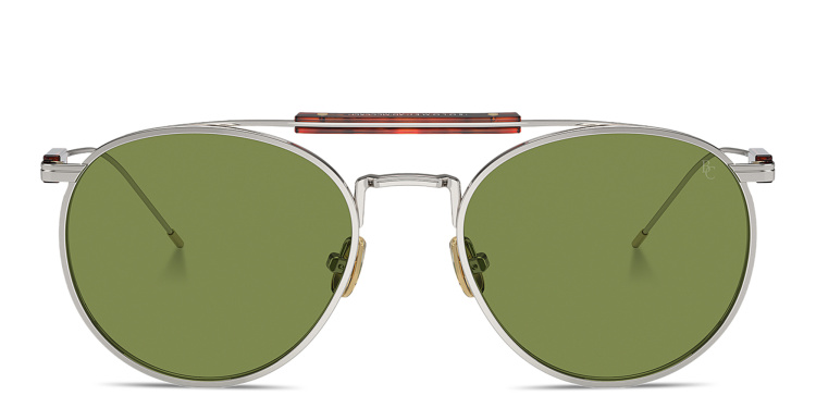 Shop BRUNELLO CUCINELLI Sartorial Sunset Unisex Round Sunglasses in Silver online.