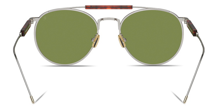 Shop BRUNELLO CUCINELLI Sartorial Sunset Unisex Round Sunglasses in Silver online.