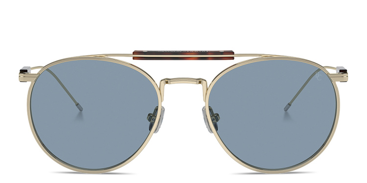 Shop BRUNELLO CUCINELLI Sartorial Sunset Unisex Round Sunglasses in Gold online.