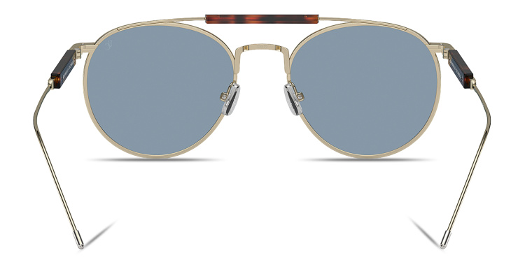 Shop BRUNELLO CUCINELLI Sartorial Sunset Unisex Round Sunglasses in Gold online.