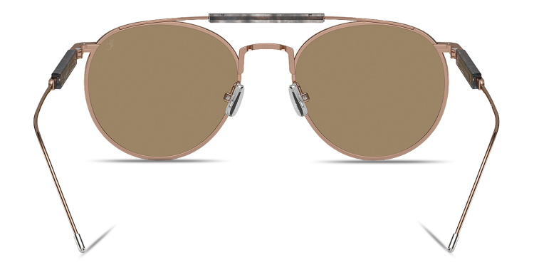 Shop BRUNELLO CUCINELLI Sartorial Sunset Unisex Round Sunglasses in Gold online.