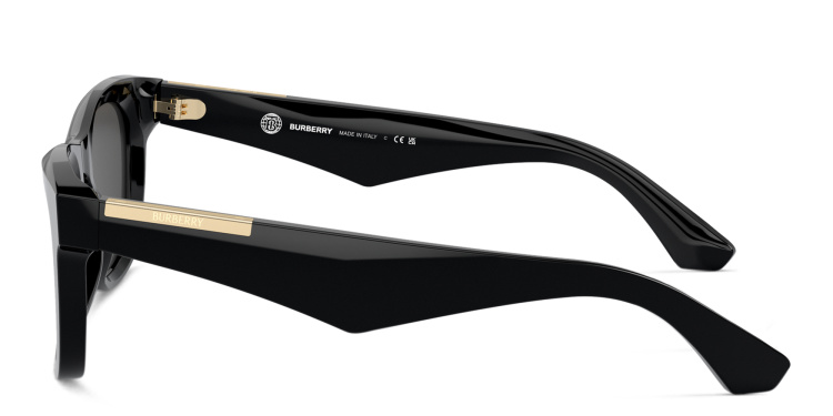 Shop BURBERRY Logo Square Sunglasses in Black online.