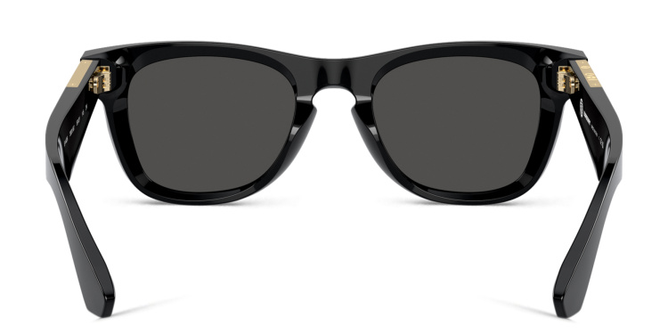 Shop BURBERRY Logo Square Sunglasses in Black online.