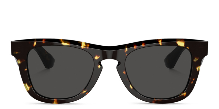 Shop BURBERRY Logo Unisex Square Sunglasses in Havana online.