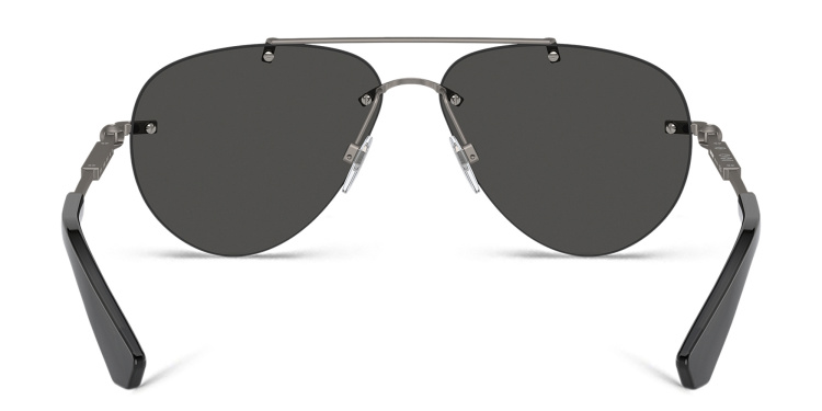 تسوق نظارات شمسية طراز بايلوت بدون إطار بشعار العلامة بربري بلون رصاصي أونلاين.