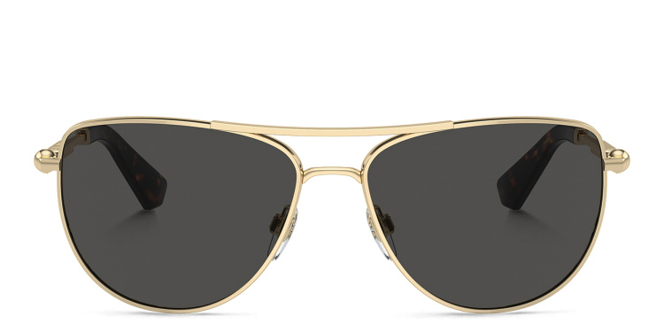 Shop BURBERRY Logo Aviator Sunglasses in Gold online.