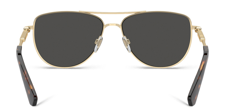 Shop BURBERRY Logo Aviator Sunglasses in Gold online.