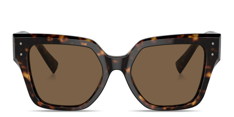 Shop Dolce & Gabbana Logo Signature Square Sunglasses in Havana online.