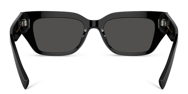 Shop Dolce & Gabbana Logo Rectangle Sunglasses in Black online.