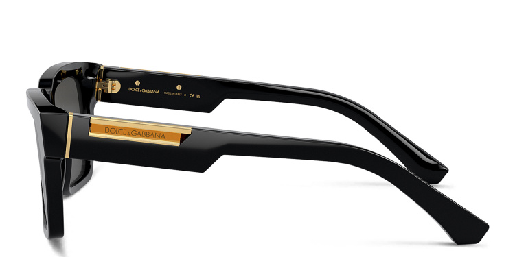 Shop Dolce & Gabbana Logo Square Sunglasses in Black online.
