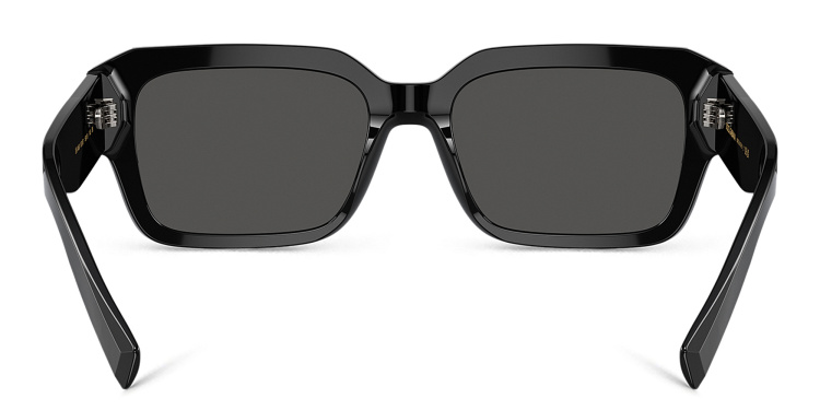 Shop Dolce & Gabbana Logo Rectangle Sunglasses in Black online.