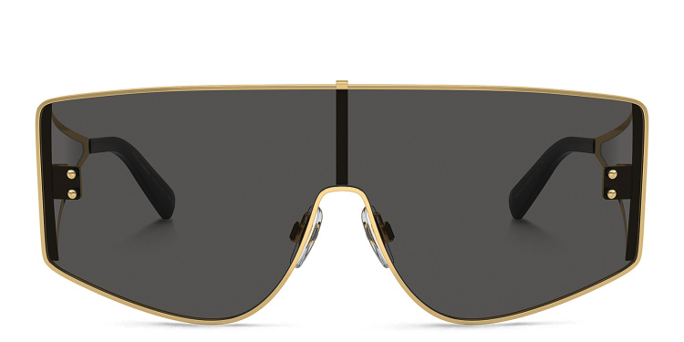 Shop Dolce & Gabbana Logo Rectangle Sunglasses in Gold online.